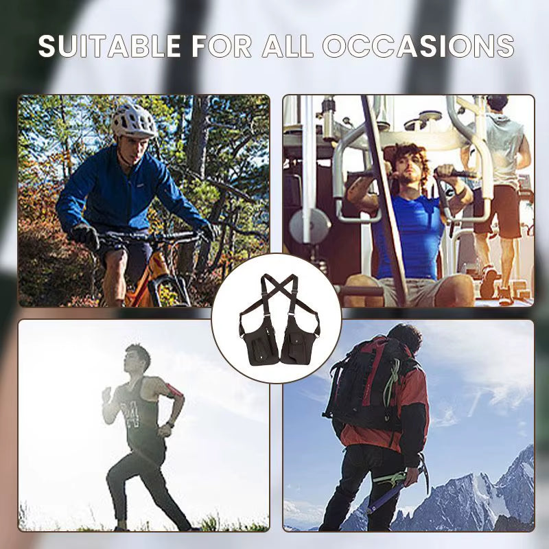 Multi-Pocket Waterproof Tactical Fishing Bag with Double Shoulder Straps - Anti-Theft Men's Crossbody Bag